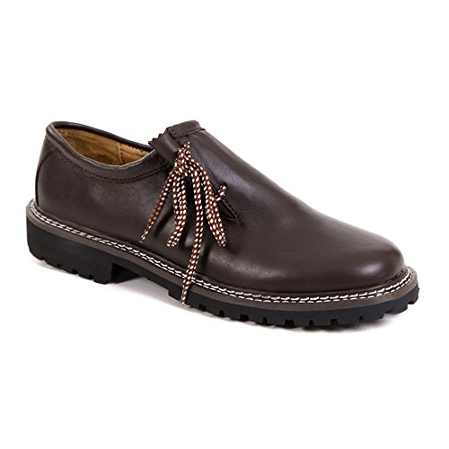 Almbock Trachtenschuhe Glatt-Leder Maron-braun – Größe 40 41 42 43 44 45 46, elegante Haferl-Schuhe für Herren, seitliche Schnürung, modern und cool