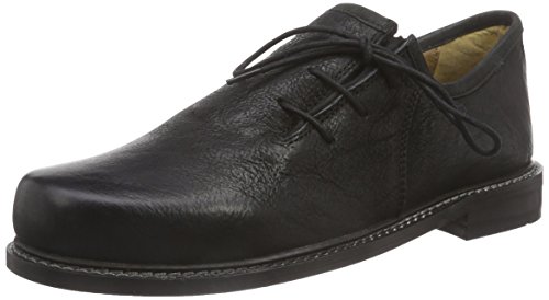 Bergheimer Trachtenschuhe Zillertal, Herren Brogue Schnürhalbschuhe, Schwarz (Black), 43 EU