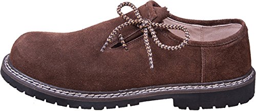 Almwerk Herren Trachtenschuh aus echtem Leder , Schuhgröße:EU 42 – US 9 – Fußlänge 26.7 cm;Farbe:Braun