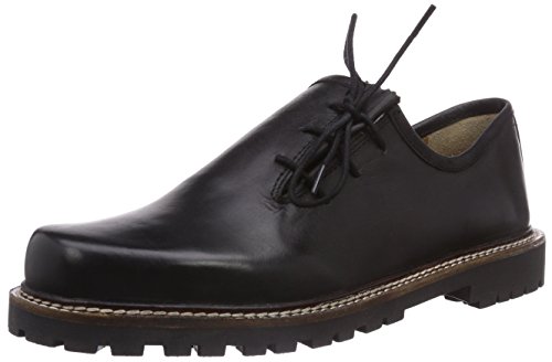 Bergheimer Trachtenschuhe Bergheim, Herren Brogue Schnürhalbschuhe, Schwarz (Black), 44 EU