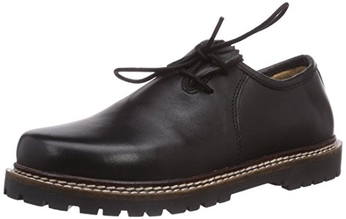 Bergheimer Trachtenschuhe Bergheim Kids, Jungen Brogue Schnürhalbschuhe, Schwarz (Black), 34 EU